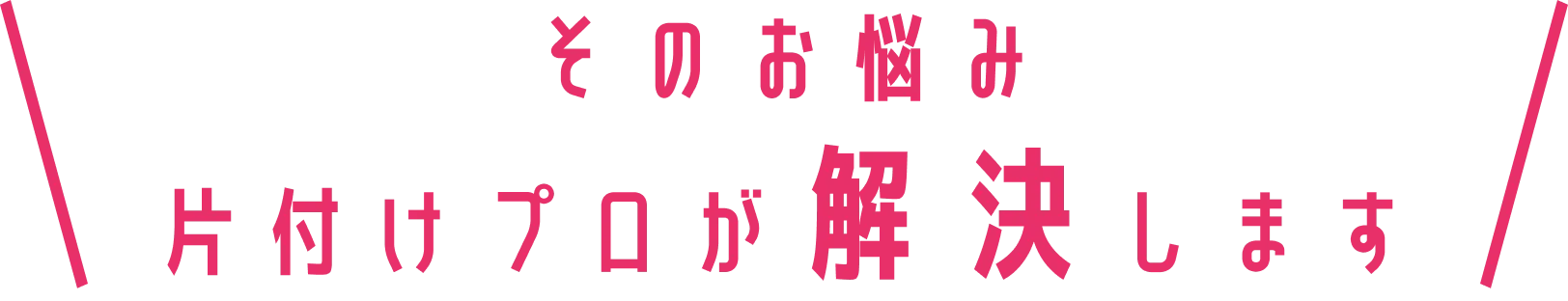 そのお悩み、片付けプロが解決いたします